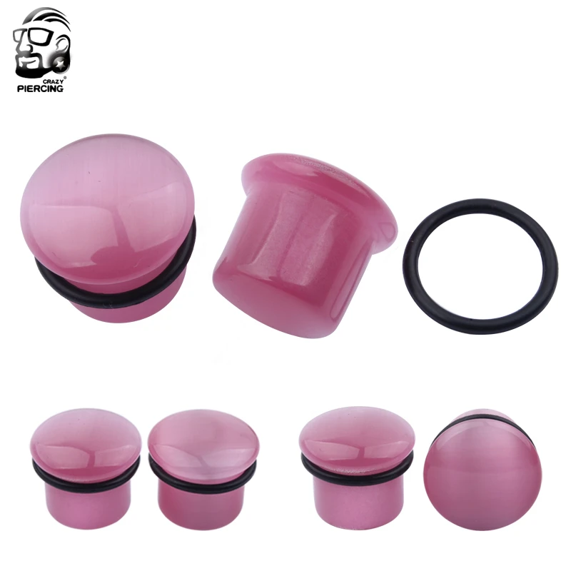 2pcs Organic Stone Ear Plugs Tunnels Single Flare Piercings Oreja Earrings Gauges Round Helix Lobe Labret Stretcher Body Jewelry