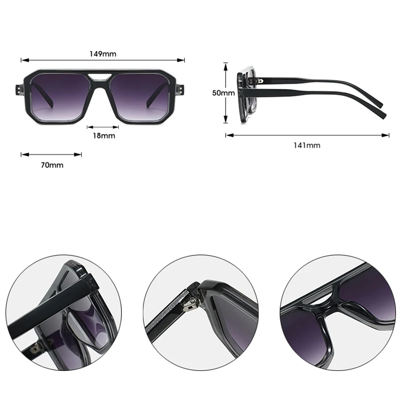 Retro Square Punk Sunglasses 6