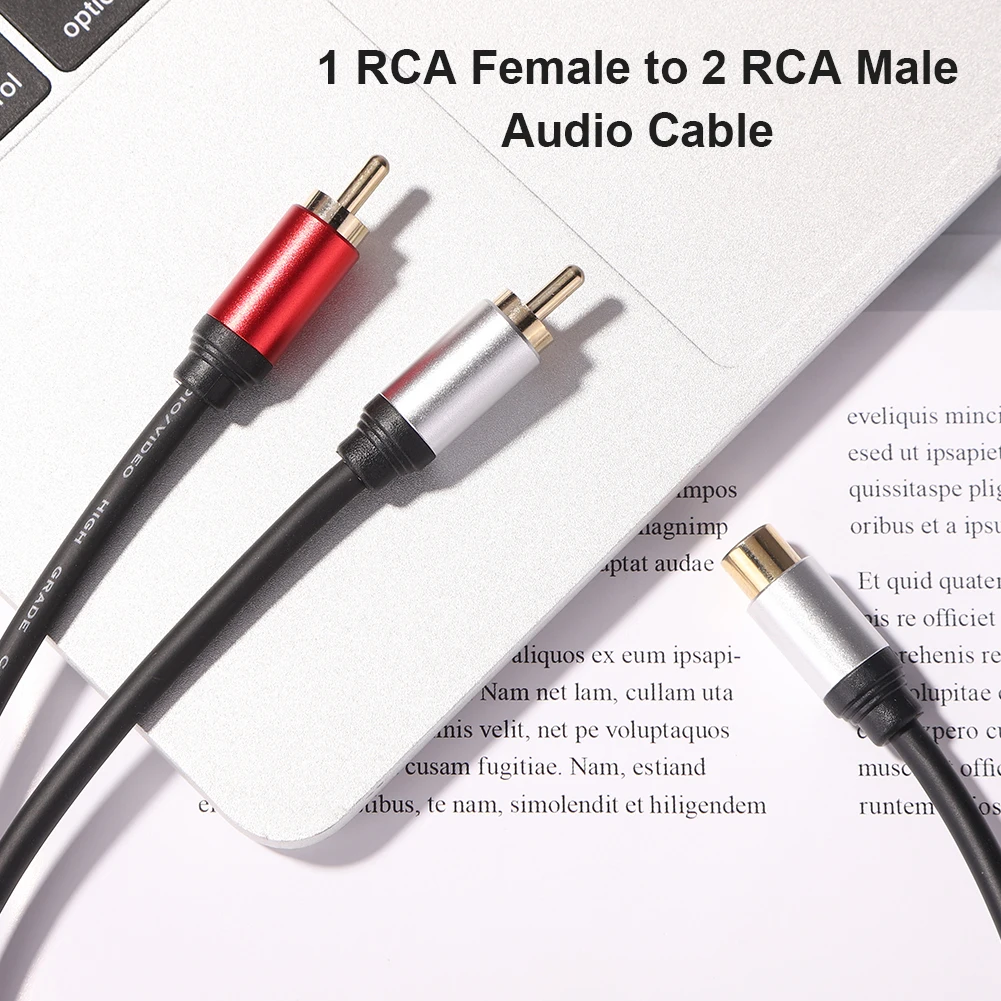 RCA 케이블 암에서 2RCA 수 분배기, Y형 분배기, DVD TV용 오디오 케이블