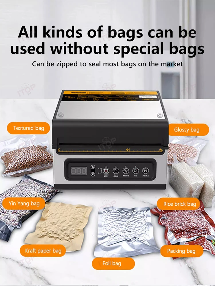 ITOP Chamber Vacuum Sealer-95kpa 254mm Sealing Length Household/Commercial
