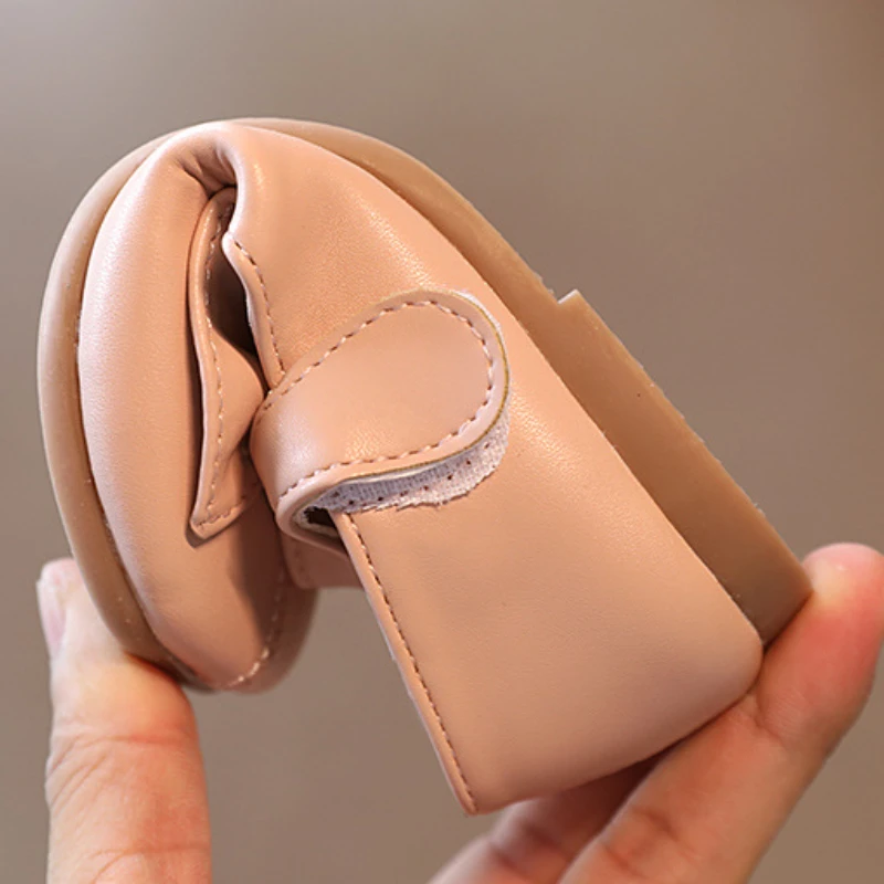 Girls Leather Shoes Spring Cute Bowknot Soft Soled Kids Princess Shoe