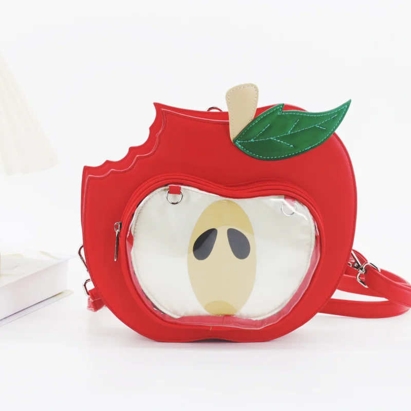 Original Cute Apple Themed Pain Bag Large Capacity Unisex Shoulder Messenger Bag for Students Commute