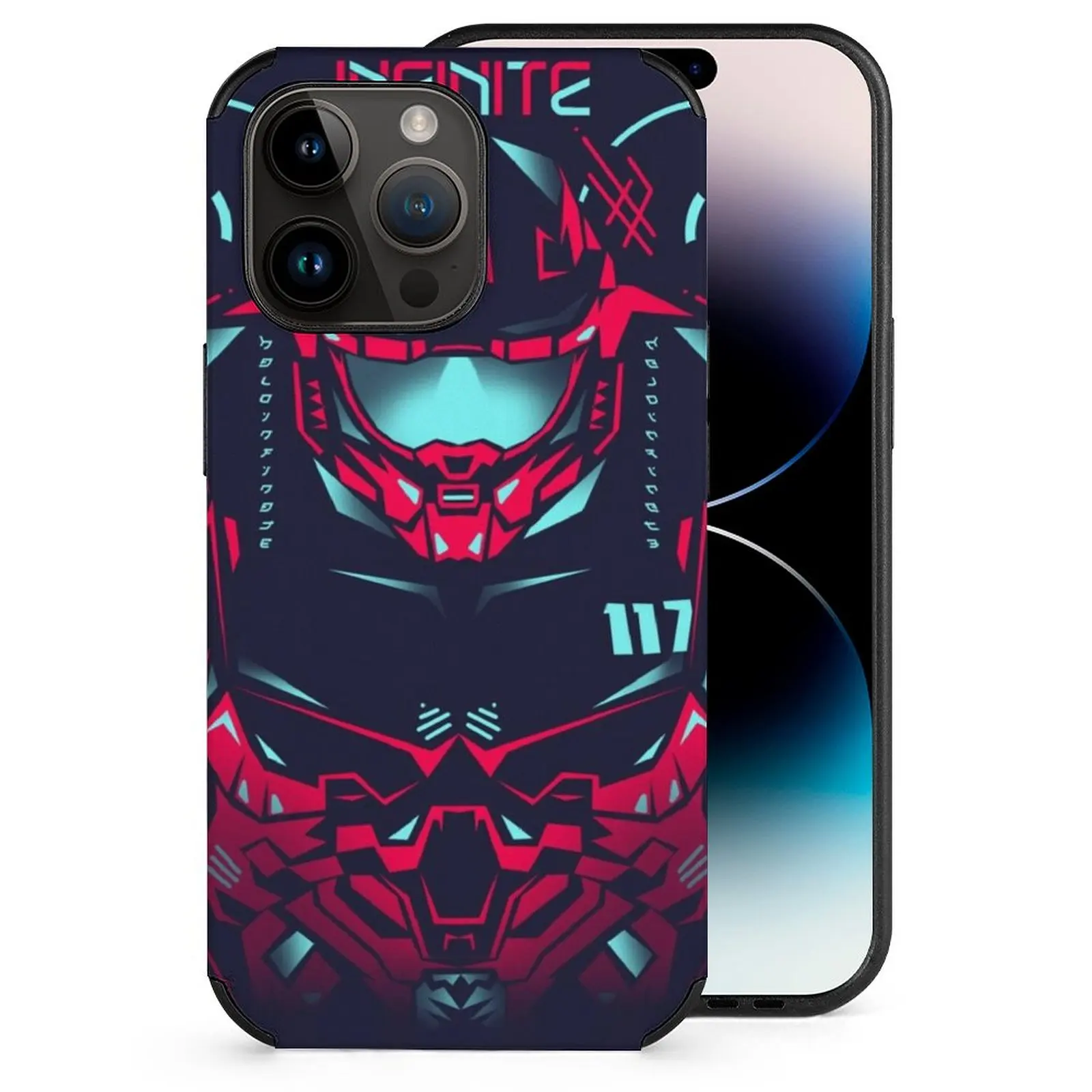 Custodia In Fibra Infinita Per Apple Iphone 14 13 12 11 Mini Pro Max Xr 8 7 Plus Custodia Per Telefono Nera Reach Reach Master Chief 117 Sierra