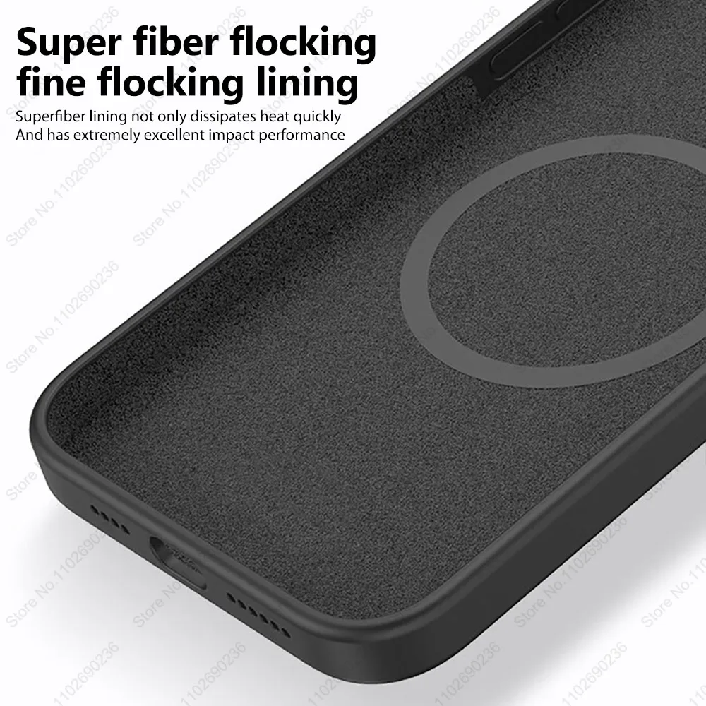 For Magsafe Wireless Charging Cases For iPhone 15 11 14 13 12 Pro Max Plus Liquid Silicone Magnetic Soft Cover Phone Accessories 3
