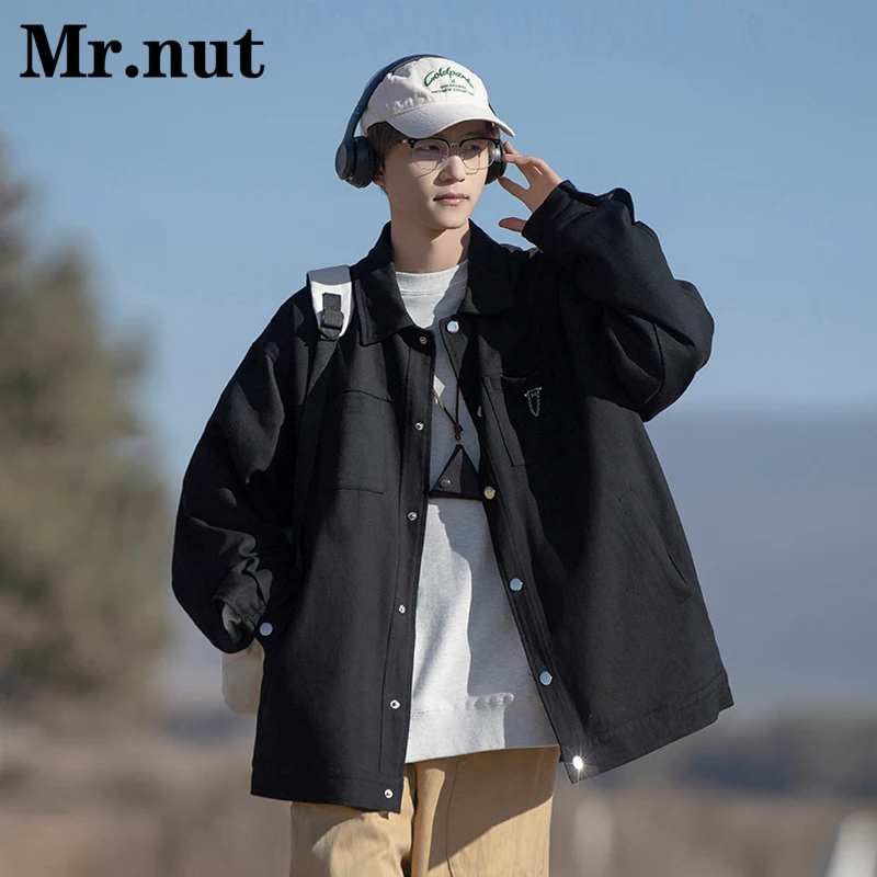 

Baggy Clothes Male Jacket Coat Spring Autumn Lapelcollar Outerwear Tops High-Quality Windbreak Jackets Men's Fashion Clothing