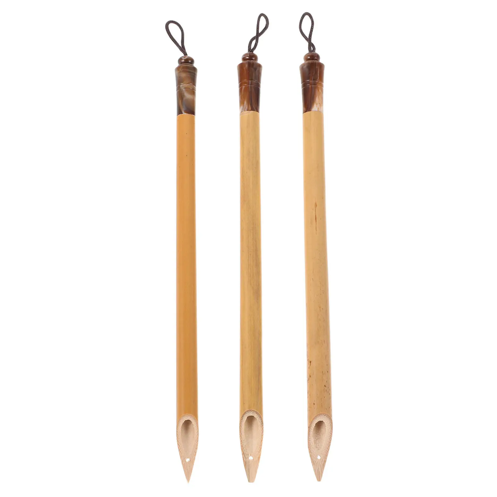 3Pcs 대나무 서예 딥 펜 플랫 팁 전통 아랍어 펜 그림 그리기 도자기 조각 도구