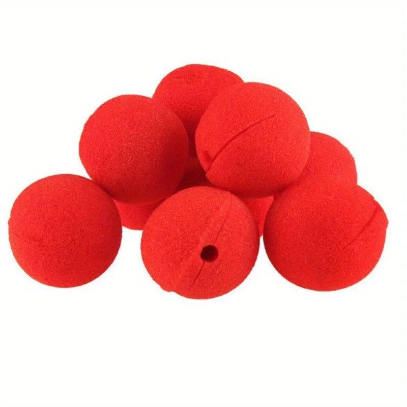 Clown Nose Prop 10PCS Clown Nose cos Stage Decoration Red Sponge Ball Cheerleader Cheering Performance Props
