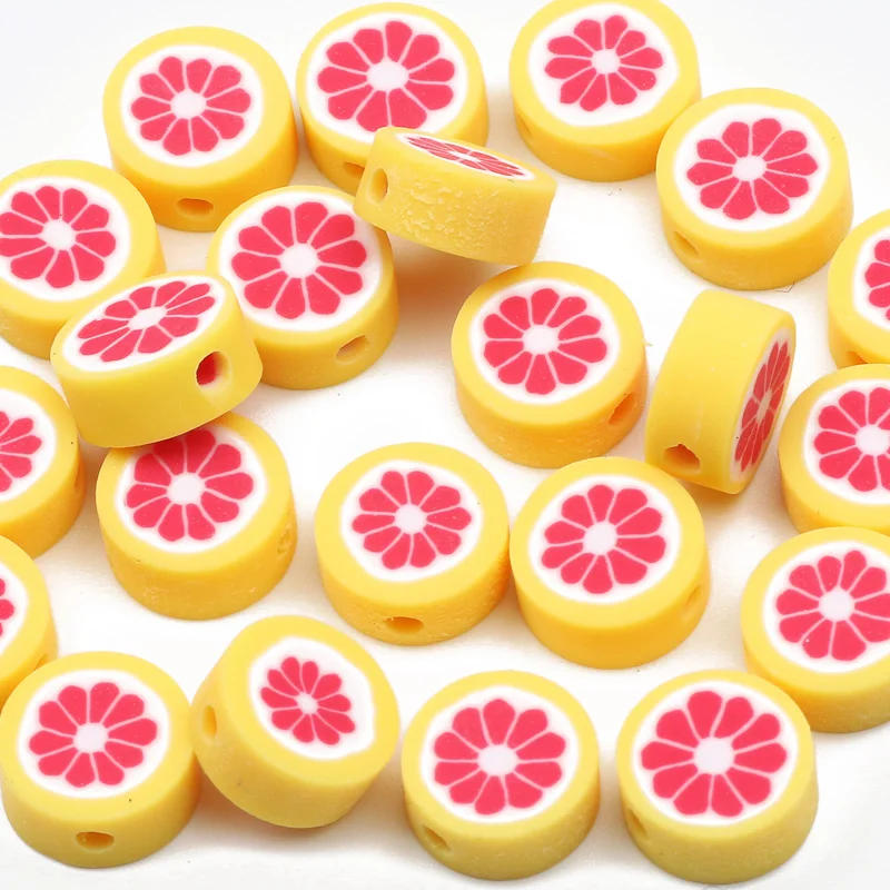 20/50/100 Stück 10 mm gemischte Obst-Ton-Abstandsperlen, Polymer-Ton-Perlen für Schmuckherstellung, DIY-Armband, Halskette, handgefertigte Accessoires – Detail 7