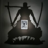 One Piece lampada da Parete con ombra Zoro e Rufy Nika 2