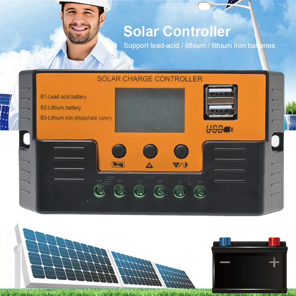 Solar Charge Controller 12V/11.1V/12.8V with LCD Display Timer Setting (30A)