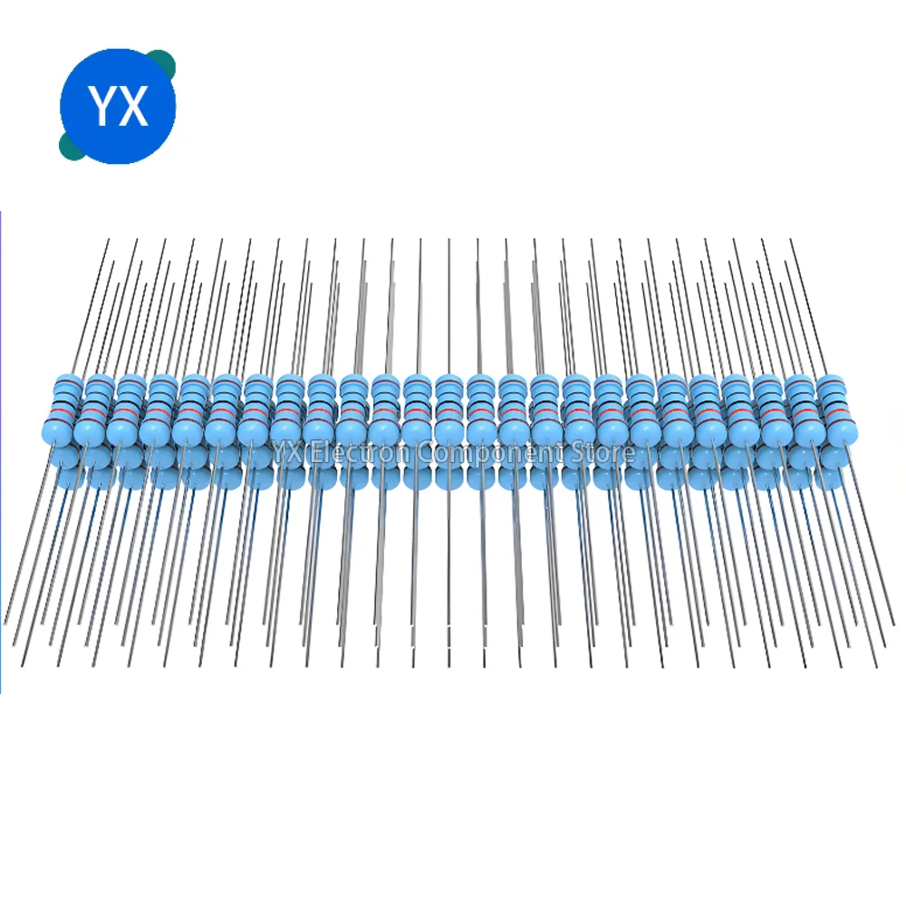 20PCS 3W metal film resistor 1% Five-color Ring Power Resistor 0.1R~1M 3.3 4.7R 10R 100R 220R 470R 1K 2.2K 10K 22K 4.7K 100K Ohm