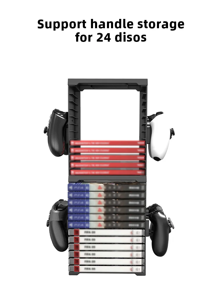 PS5 PS4 스위치 Xbox 시리즈 X 게임 정리함 홀더 데스크 선반 액세서리용 범용 이중 레이어 디스크 보관함