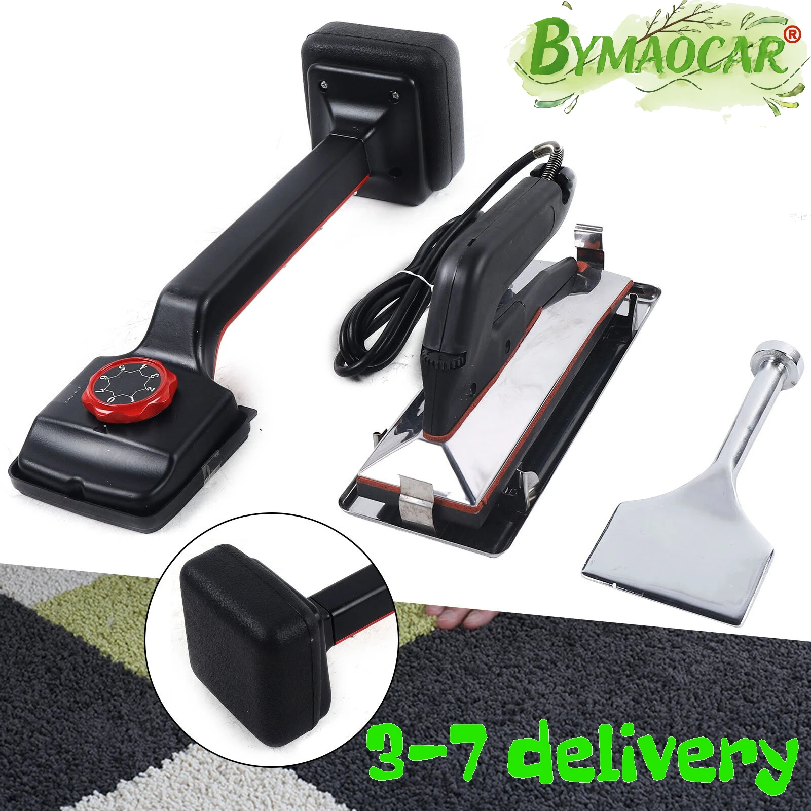 3-Piece Carpet Paving Set, Carpet Stretcher Knee Kicker, 1000W Carpet Iron, Carpet Cutter Spatula, Floor Tile Installation Kit