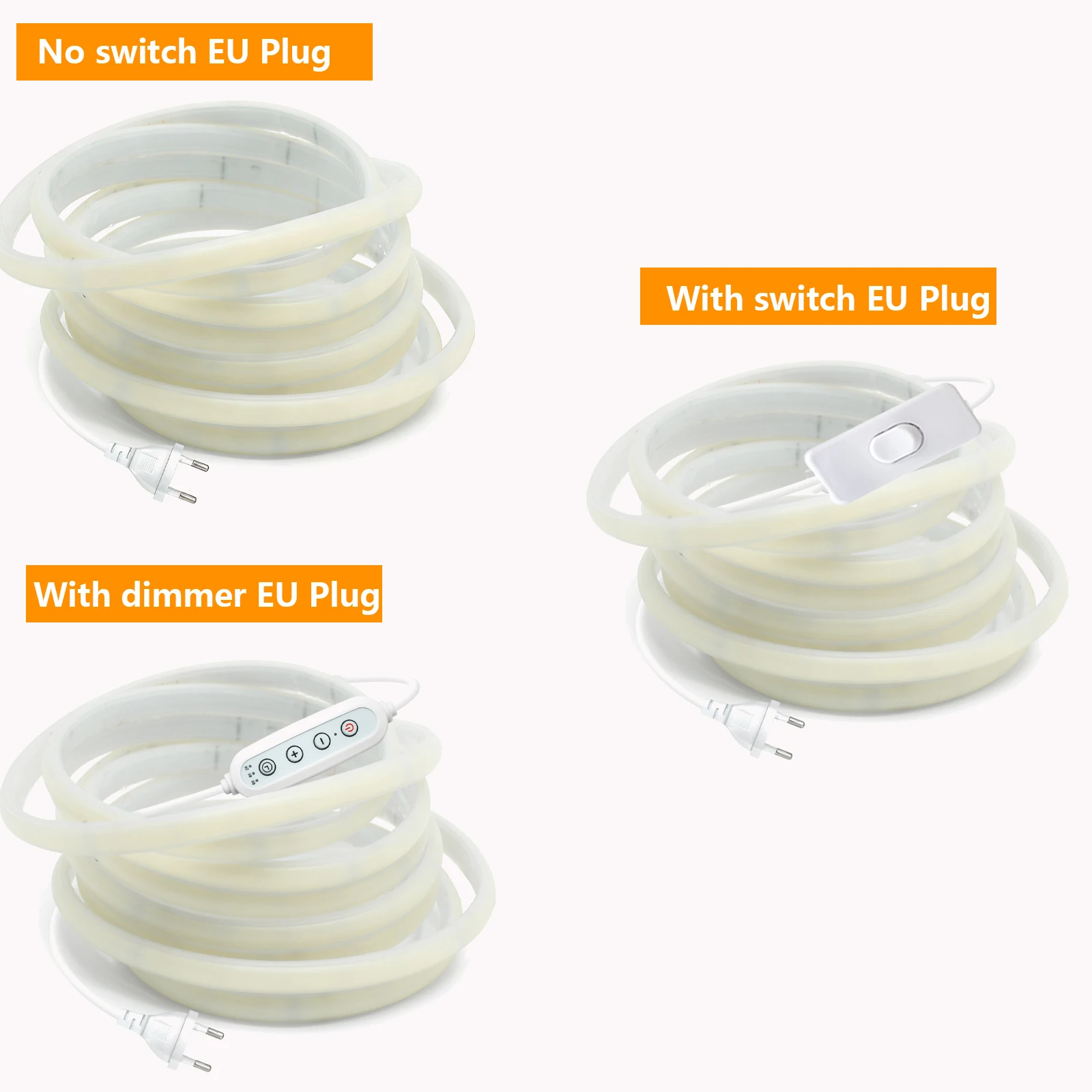 디밍 가능 220V COB LED 스트립 라이트 스위치/디머 EU 전원 키트 방수 288LED/M 따뜻한 자연광 실내 조명 플렉스 네온 램프