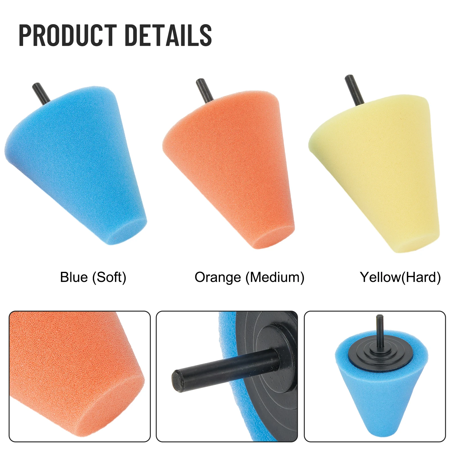 

3/5Pc Car Buffing Polishing Sponge Pad Foam Cone Polishing Wheel Drill Polishing Sponge Pads For Cordless Electric Drill Rotary