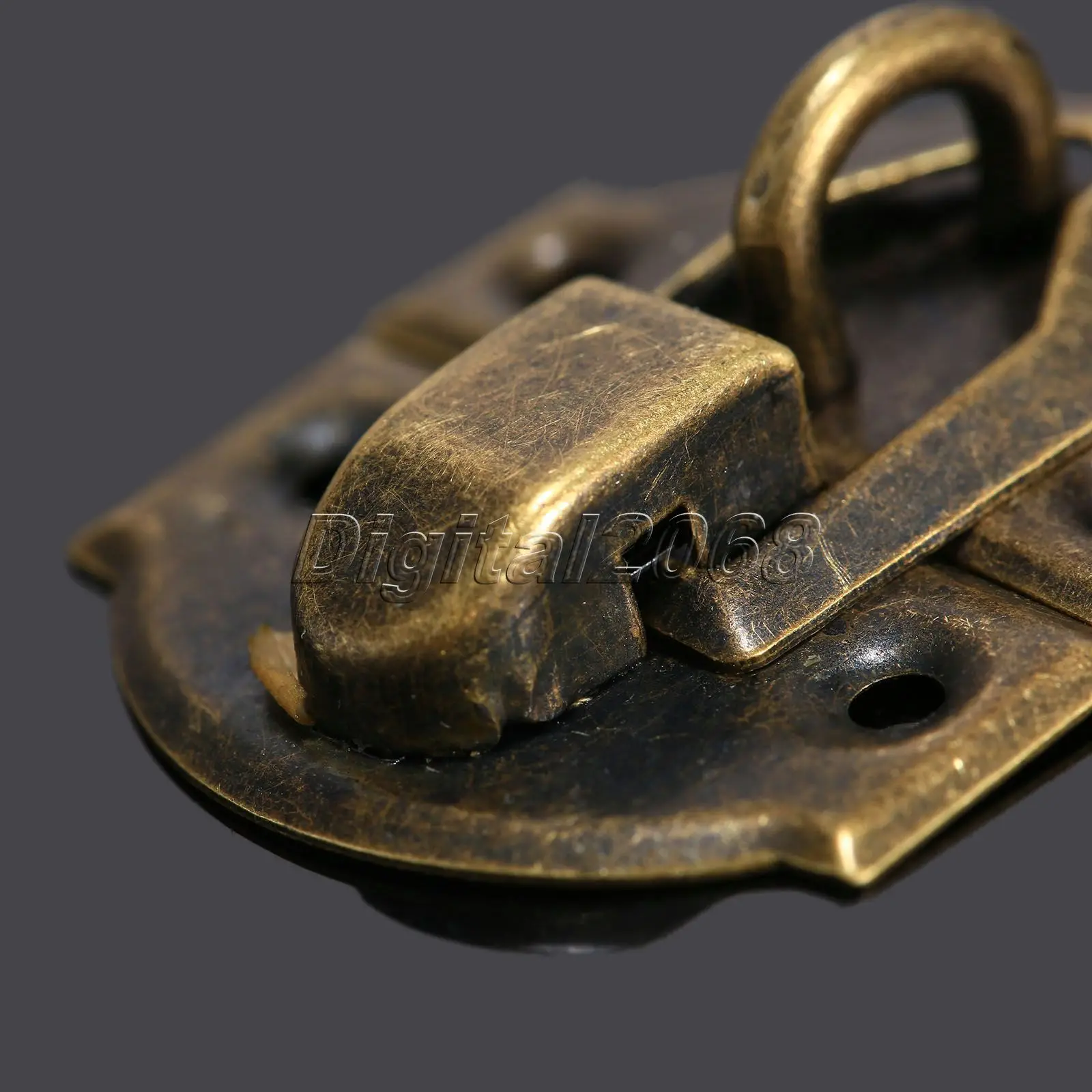 Antique Brass Decorative Hasps Jewelry Cabinet Gift Wine Wooden Box Suitcase Iron Hasp Latch Lock Hook 27x29mm 12pcs