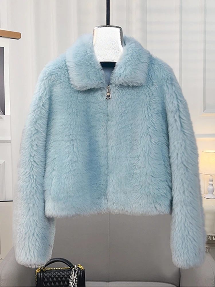 

Winter Basa Pure Wool Fur Integrated Temperament Short Fur Coat Women's Toka Long Hair Young Style