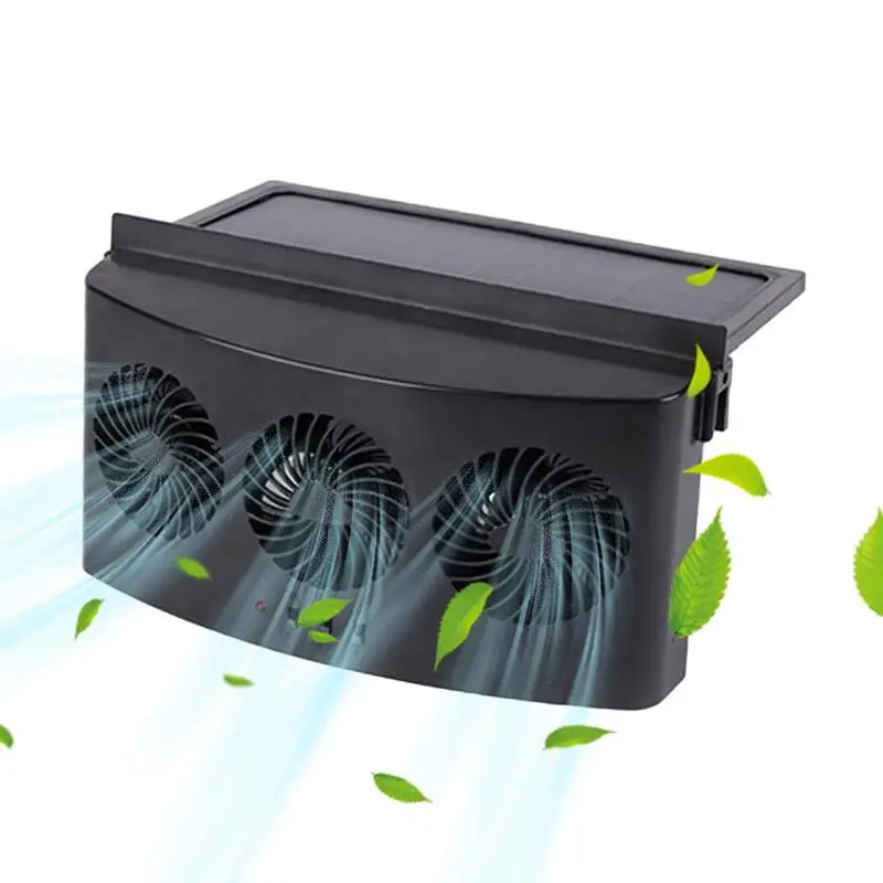 

Car Window Fan 3 Cooler Solar Powered Fan Car Ventilator Energy Saving Vent Radiator Backseat Frontseat Purifiers Removing Odors
