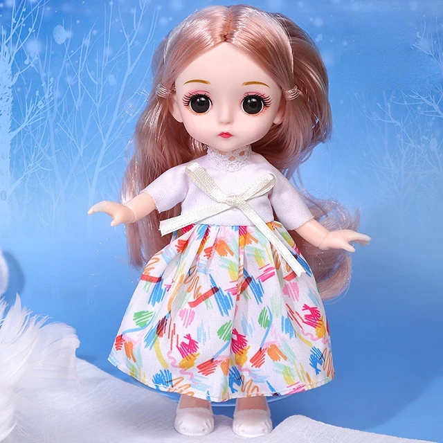 BJD Mini Dolls 1/12 17cm Ice Snow Princess Dream Suit 13 Movable Joint 3D Big Eyes Beautiful DIY Toy Doll With Clothes Girls Toy 4