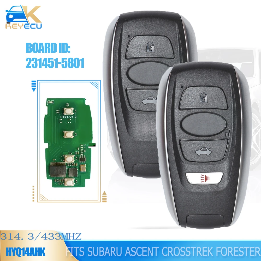 

KEYECU 231451-5801 Smart Remote Key for Subaru Ascent Crosstrek Forester Impreza Legacy STI WRX Outback 2017 2018 2019 2020