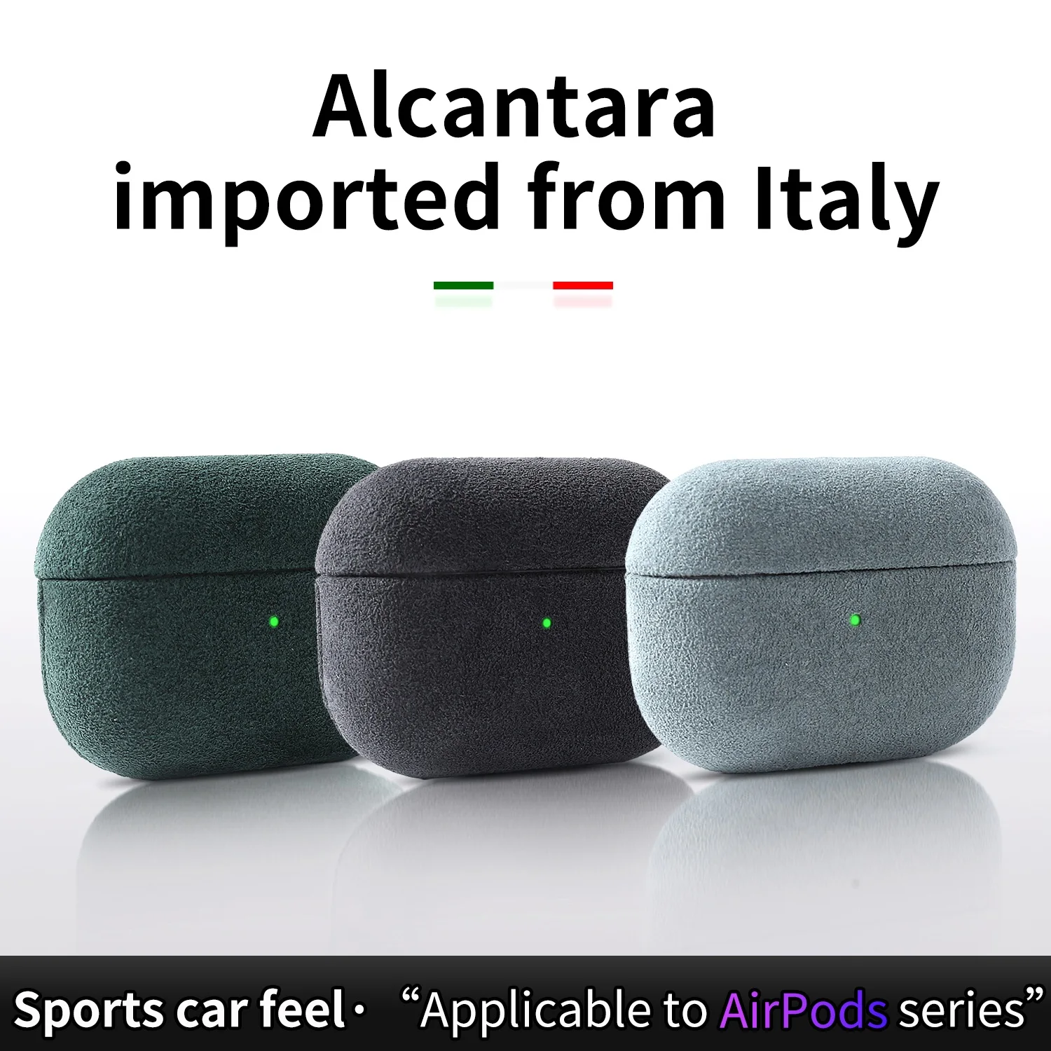 حافظة ALCANTARA الفاخرة لأجهزة AirPods Pro 2 airpods4 airpods3 حافظات جلدية لـ AirPod Pro سماعة لاسلكية تعمل بالبلوتوث سماعة رأس غطاء من الفرو