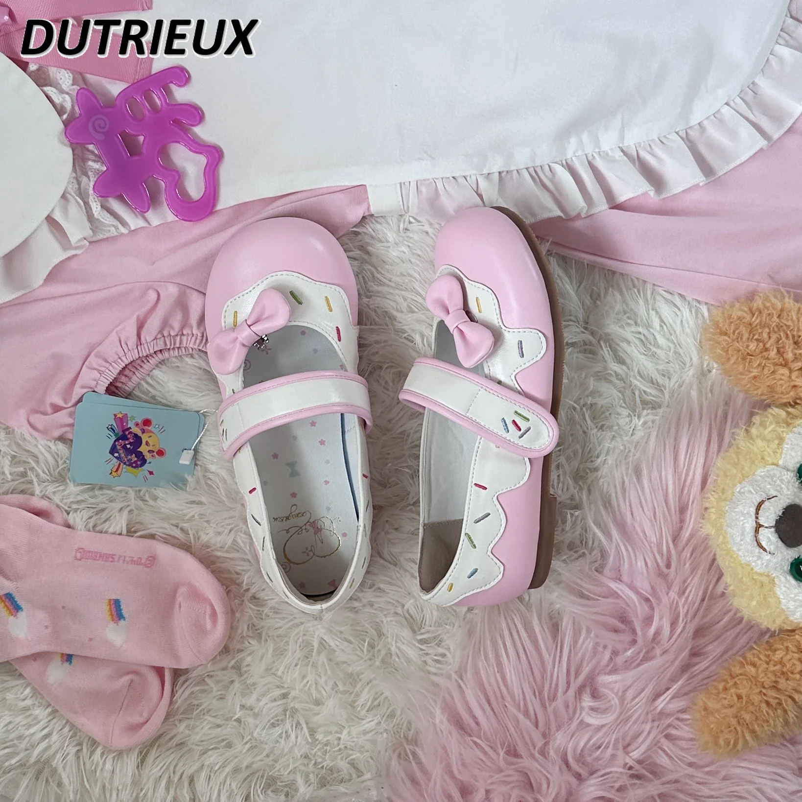Cute Sweet Fashion Small Leather Shoes Girl Original Lolita Style Design Mary Jane Round Head Flats for Women Spring Summer 3