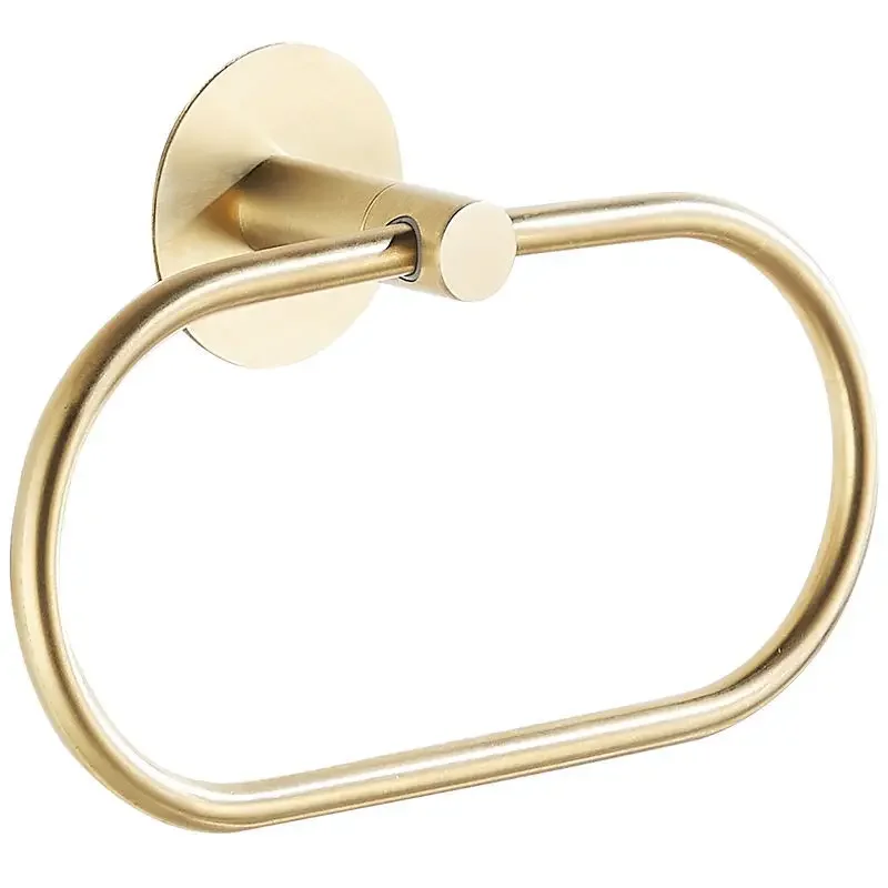 Creative 304 Stainless Steel Circular Towel Rack, Wall Light, Brushed, Gold, Silver, Black, Home, Hotel, Bathroom Supplies, 1Pc