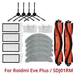 Replacement For Roidmi Eve Plus SDJ01RM Robot Vacuum Spare Parts Accessories Main Side Brush Hepa Filter Mop Dust Bag
