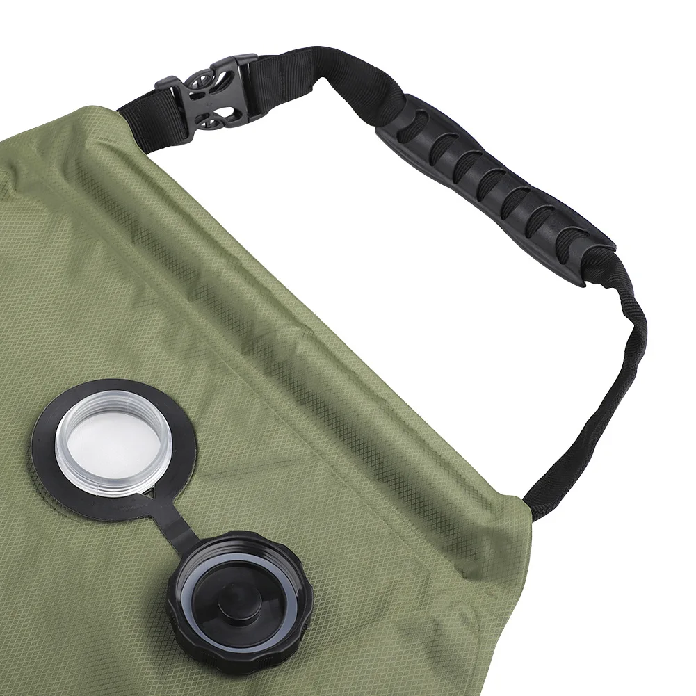 New Outdoor Shower Bag 20L Shower Bag Shower Bag Military Green Solar Heating WaterBag Camping Camping BathBag Portable