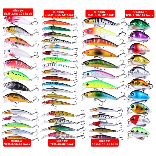 Mixed lot Fishing Lure Kit Bait Set Wobbler Crankbaits Swimbait Minnow