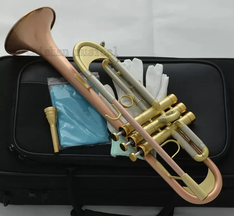 Prof Bb Red brass trumpet horn Cupronickel Tuning pipe With Case