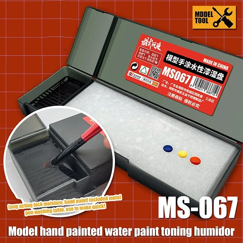 Acrylic Paint Model Tools Water Soluble Paint MSWZ MS067 Acrylic Paint Moisturizing Color Palette For Model Painting Portable Wet Tray Aqueous Paint Keep Wet Moisturizing Box