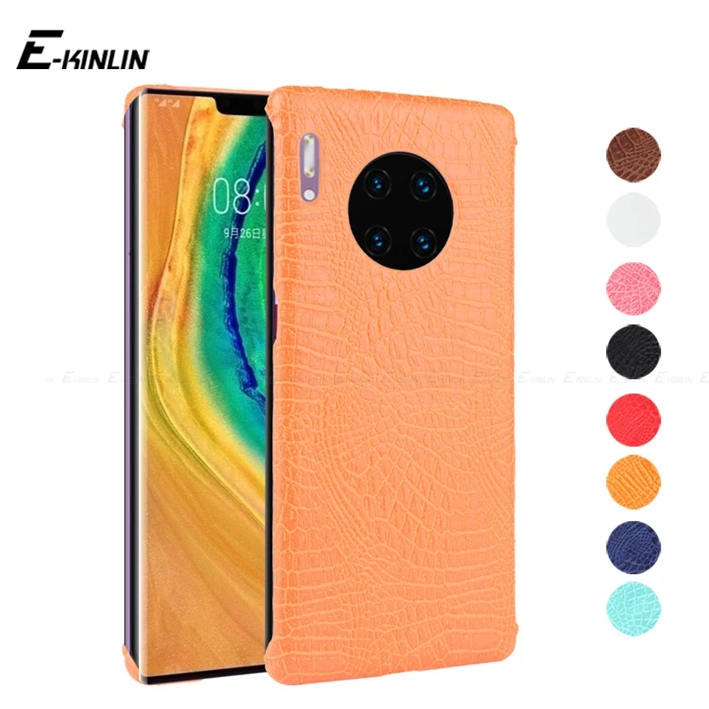 Snake Crocodile Skin Hard Pc Plasitc Cover Posteriore Per Huawei P50 P40 Lite E P30 Xl P20 P Smart Pro Plus S Z Custodia In Pelle Per Telefono