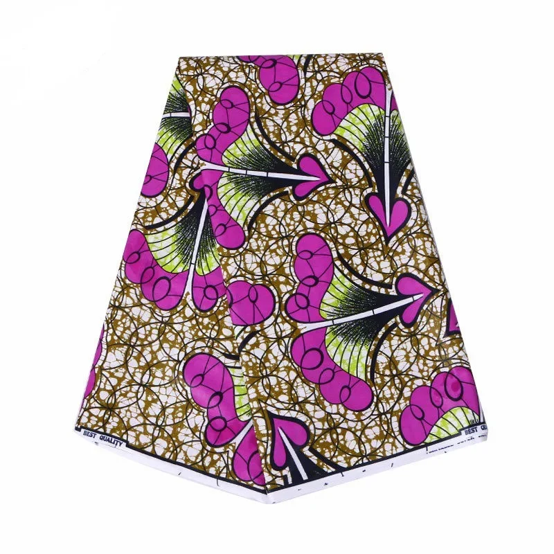 Printed purple red clothing fabric ethnic style fabricWax Fabric African Ankara clothing fabric 6yards Cotton For Sewing