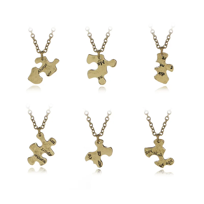 6 pcs/Set Best Friend Necklace Creative Pentagram Pendant Alloy Accessories, Friendship Necklace For Men And Women 3