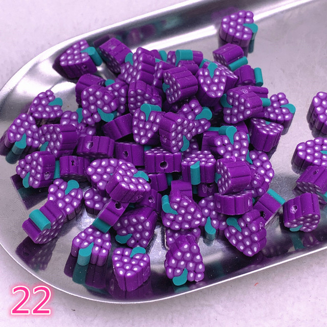 10mm Color Fruit Beads Polymer Clay Beads Polymer Clay Spacer Loose Beads for Jewelry Making DIY Bracelet Accessories