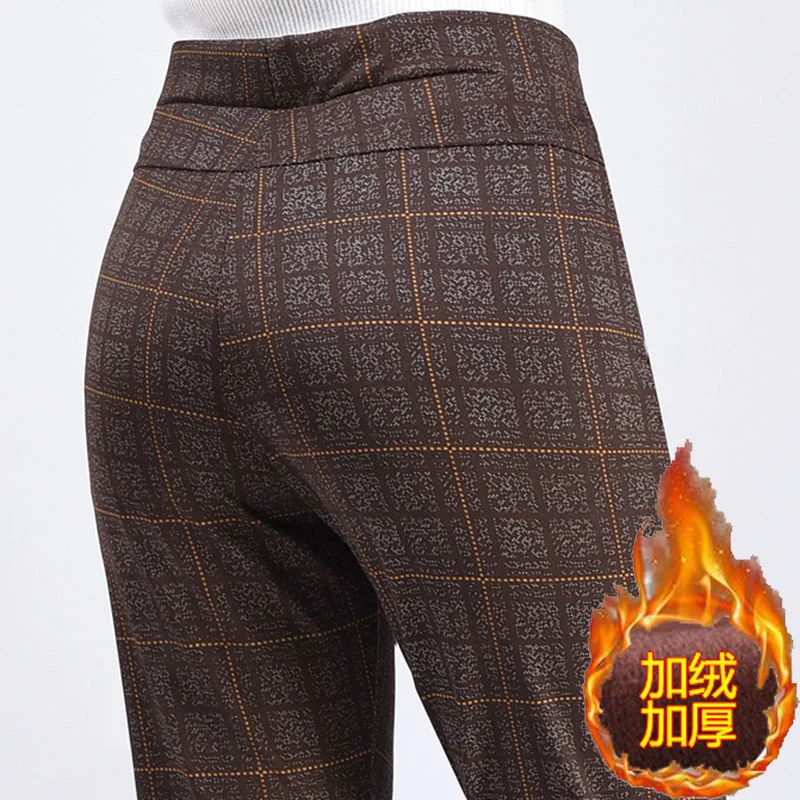 Women's Fleece Lined Pants, Mom's Trousers, Straight, Middle-Aged and  Elderly, Thickened, Autumn and Winter, Woolen