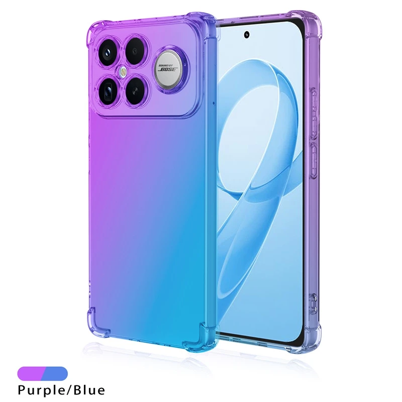 Shockproof Gradient TPU Case - Clear Protective Cover Shell