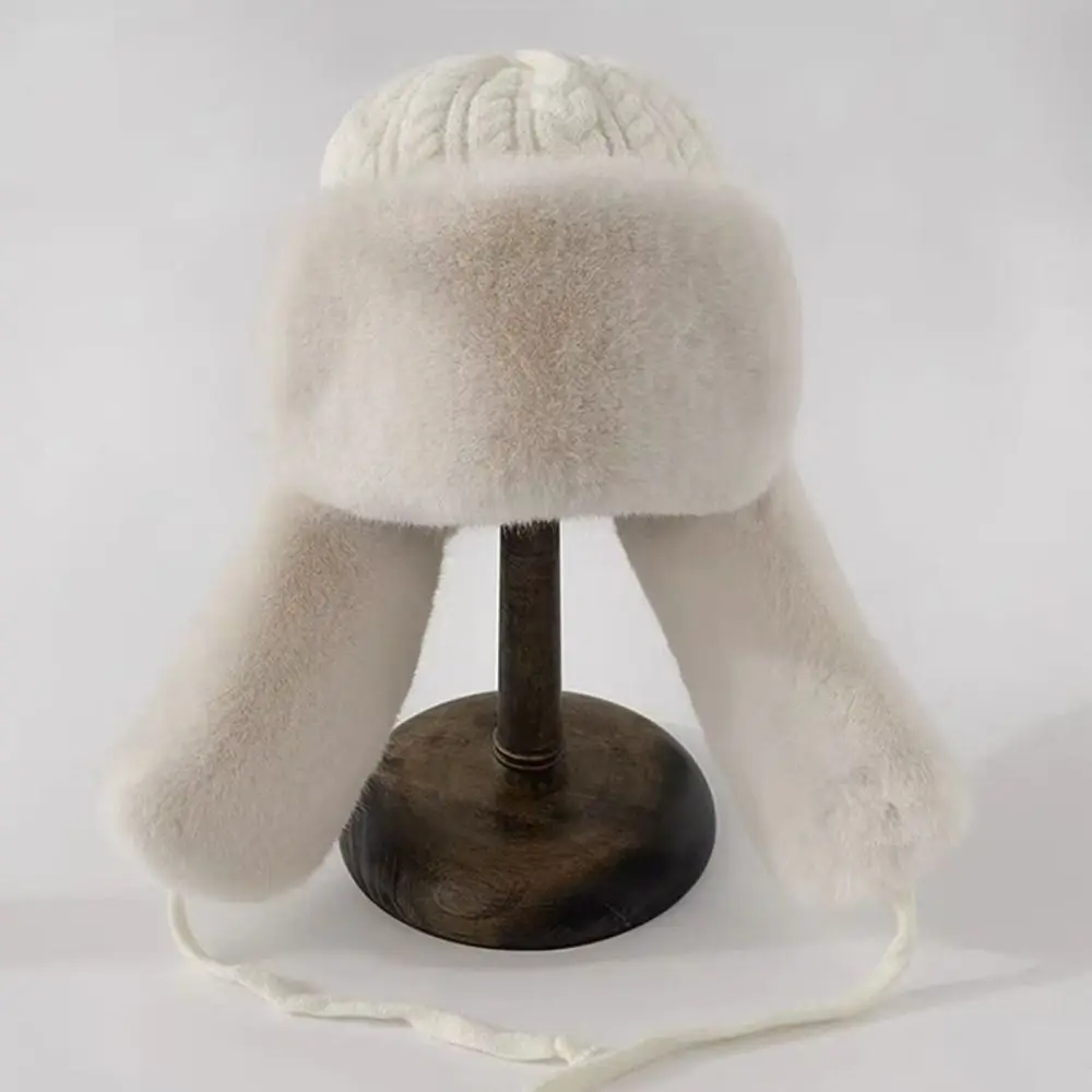 Mode Wärme Erweiterte Gehörschutz Hut Gestrickte Verdickte Lei Feng Hut Plüsch Kapuze Kappe Für Frauen – Detail 6