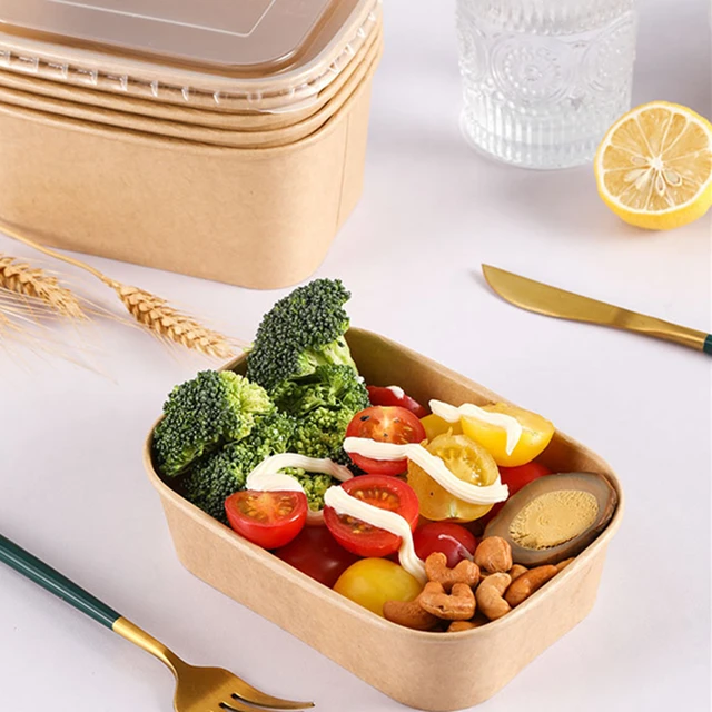 Disposable Plastic Lunch Box with Lid, Square, Fruit, Dessert, Packaging  Tool, Restaurant, Thickened Salad Bowl, Tableware - AliExpress