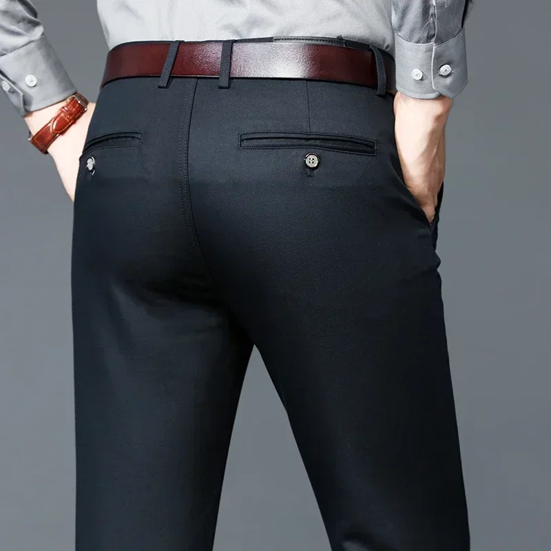2023 autunno inverno maschio chic pantaloni formali dritti casual ufficio moda di lusso uomo business pantaloni da abito vestibilità regolare 6 colori 3