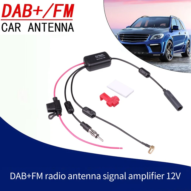 Hylzo Amplificador Señal Radio Coche FM+Dab Adaptador De Antena