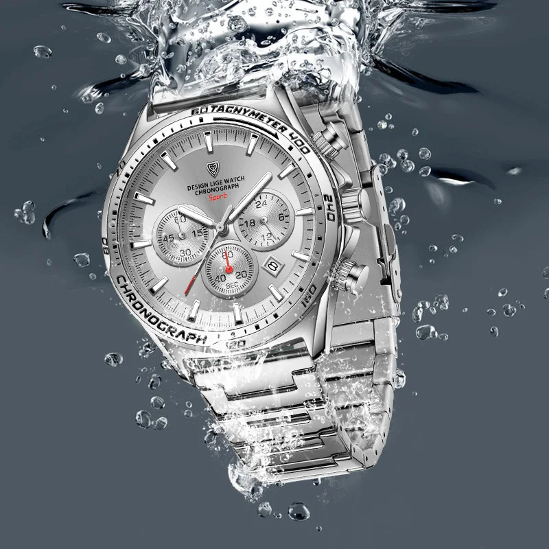 LIGE Luxury Man Wristwatch Waterproof Luminous Chronograph Watch for Men Stainless Steel Men's Quartz Watches Reloj Hombre+Box 4