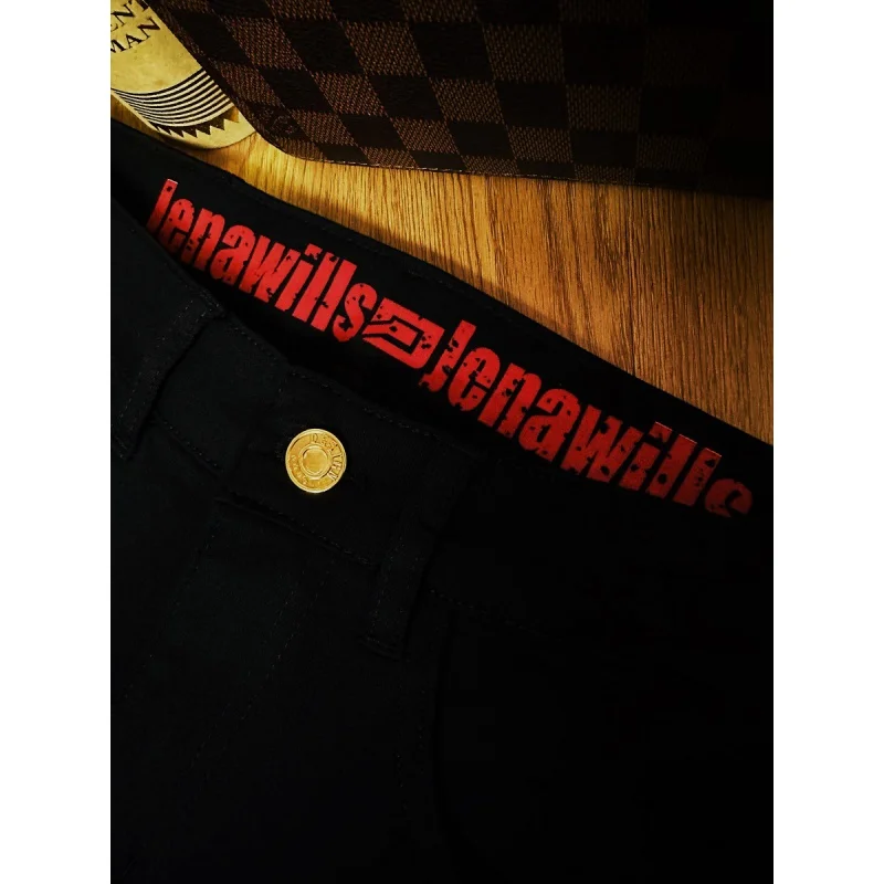 2024 New All-Matching Jeans Men's Black White High-End Fashion Business Casual Stretch Slim Trousers