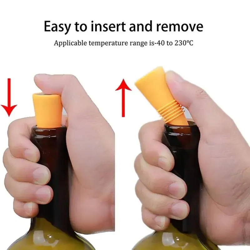 Silicone Wine Bottle Stopper Leak Proof Beer Whiskey Bottle Cap Champagne Accessories Closer Wine Cork Plugs Lid Bar Accessories