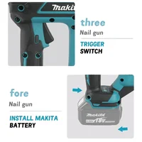 Cloueuse sans fil Makita DFN350 100% originale, clous de 10 à 30 mm, légère et compacte pour la menuiserie et la finition, avec batterie 18V 🔋 6