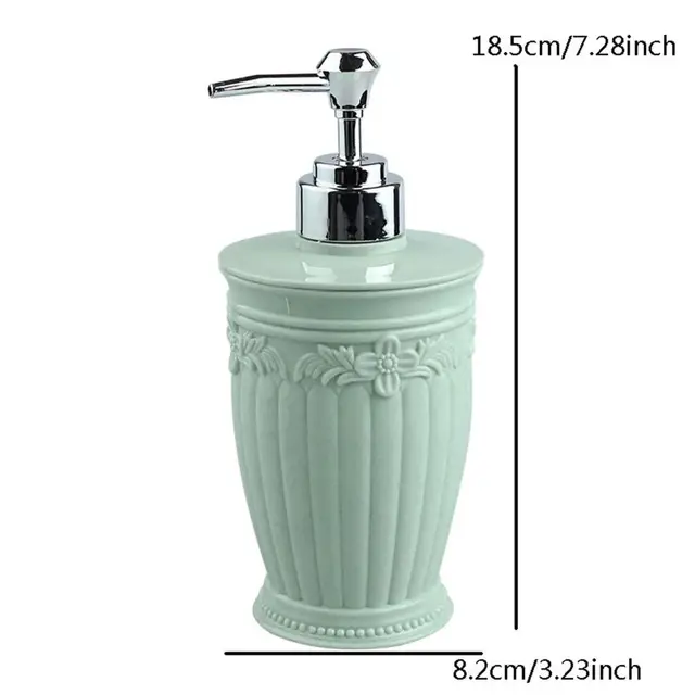 New 450ml Shampoo Lotion Bottle Stained Carved Refillable Manual Soap Dispenser Press Pump Fashion Hand Sanitizer Bottle