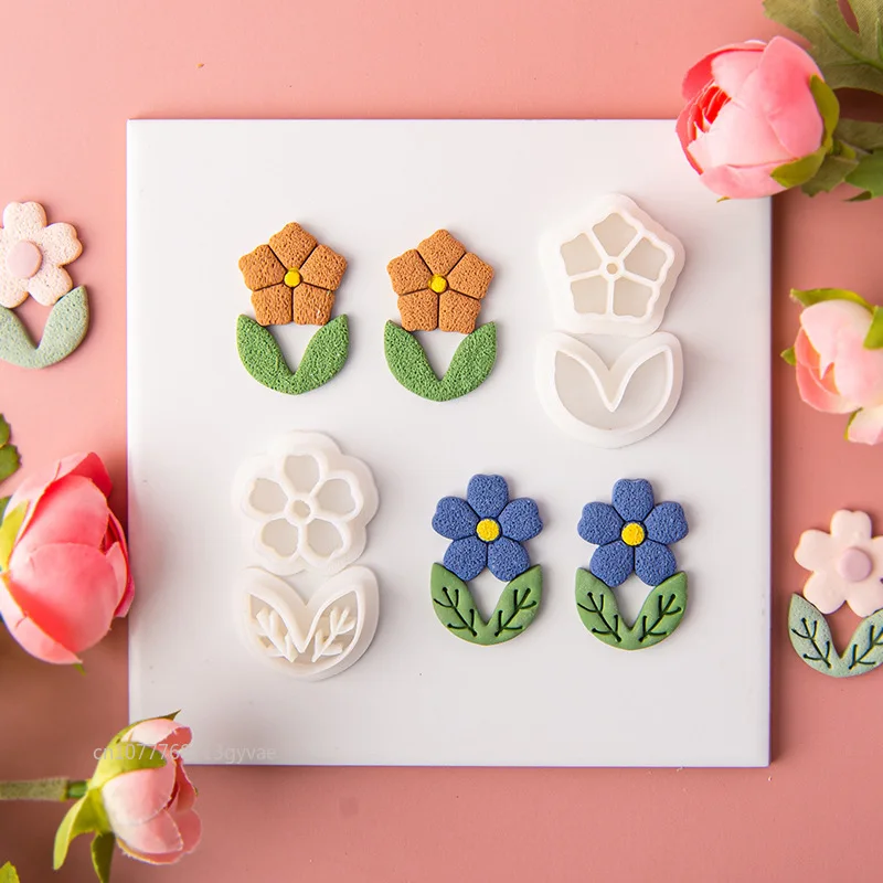 Polymer Clay Botanical Shape Cutter Flowers and Leaf Clay Cutter Earring  Jewelry Making Polymer Clay Tools Pottery DIY Earrings 