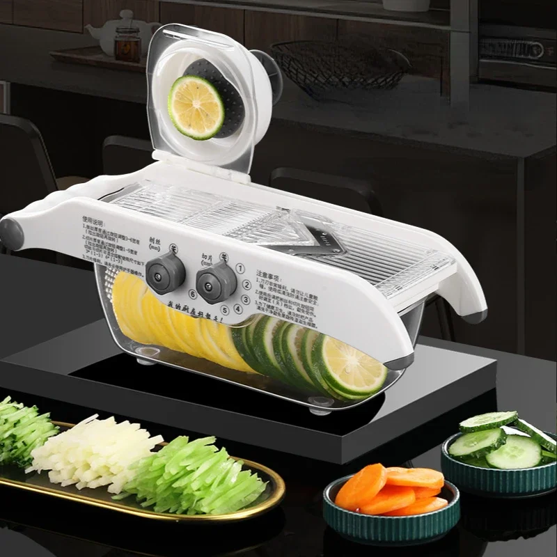 Multifunctional Vegetable Grater with Basket, Lemon Slicer, Fruit and Potato Chopper, Carrot Cutter, Kitchen Accessories Tools