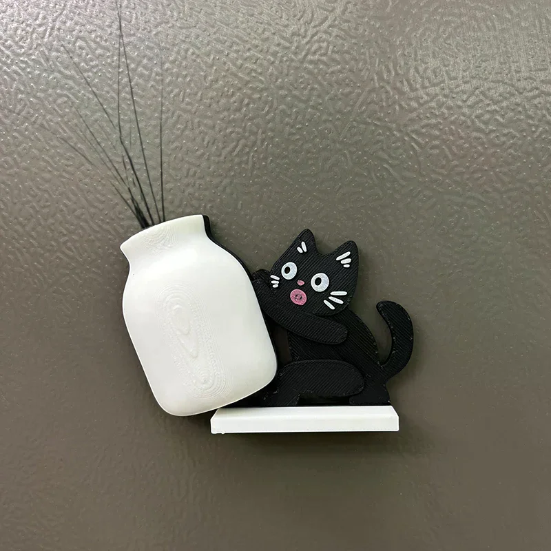 미니 꽃병 고양이 젖병 장식 냉장고 자석 고양이 수염 수집 장식품 고양이 털 기념 상자 홈 데코